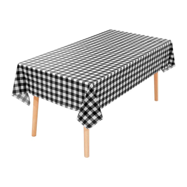 Black checkered plastic tablecloth