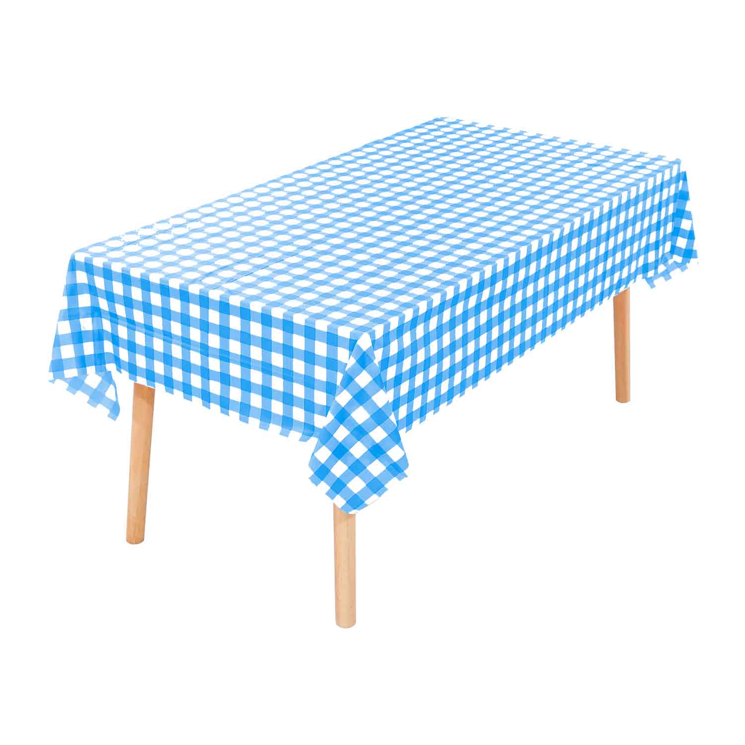 Wholesale Blue checkered plastic tablecloth Manufacturer
