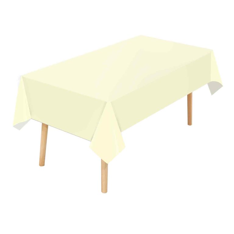 Beige plastic tablecloth