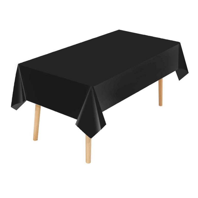 Black plastic tablecloth