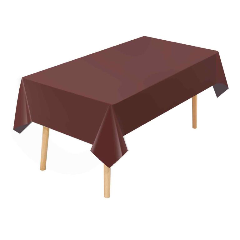 Brown plastic tablecloth