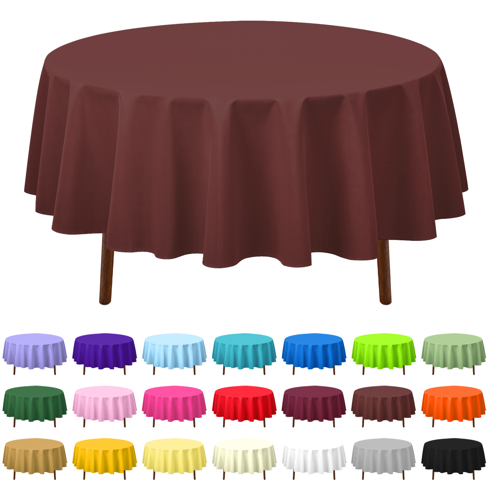 Wholesale Brown round plastic tablecloth Manufacturer