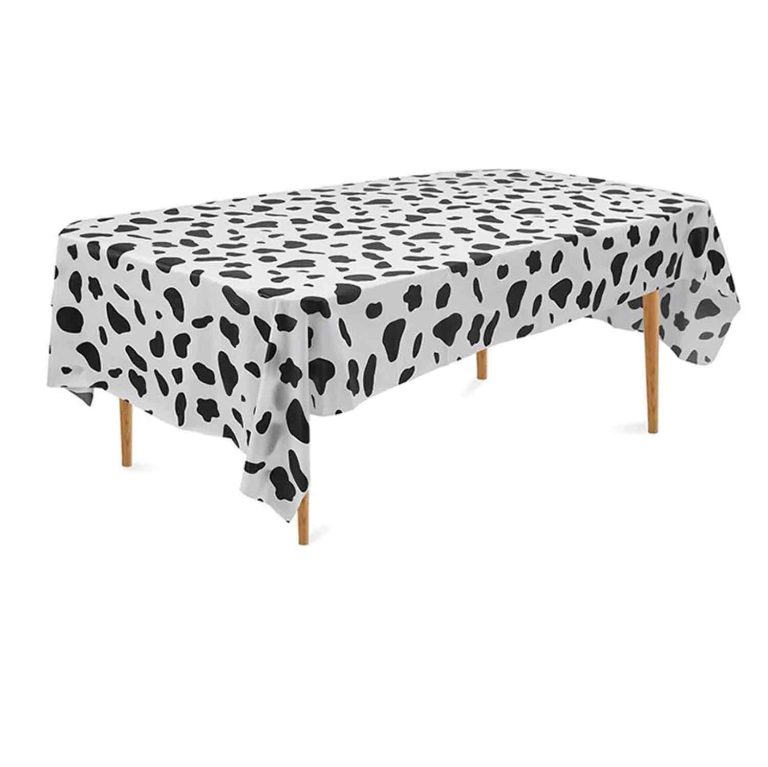 Cow patterned plastic tablecloth