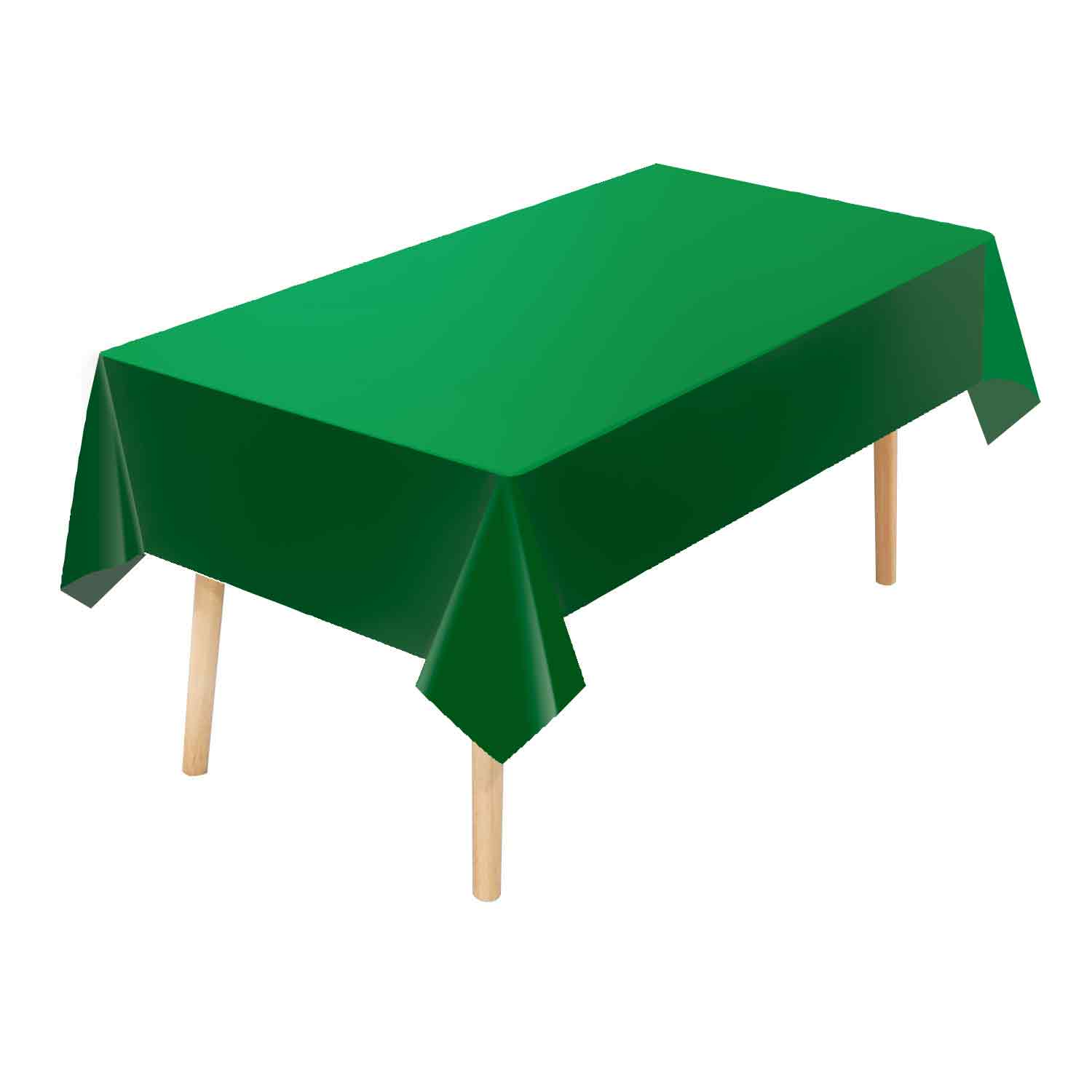 green disposable plastic table cover for holiday season