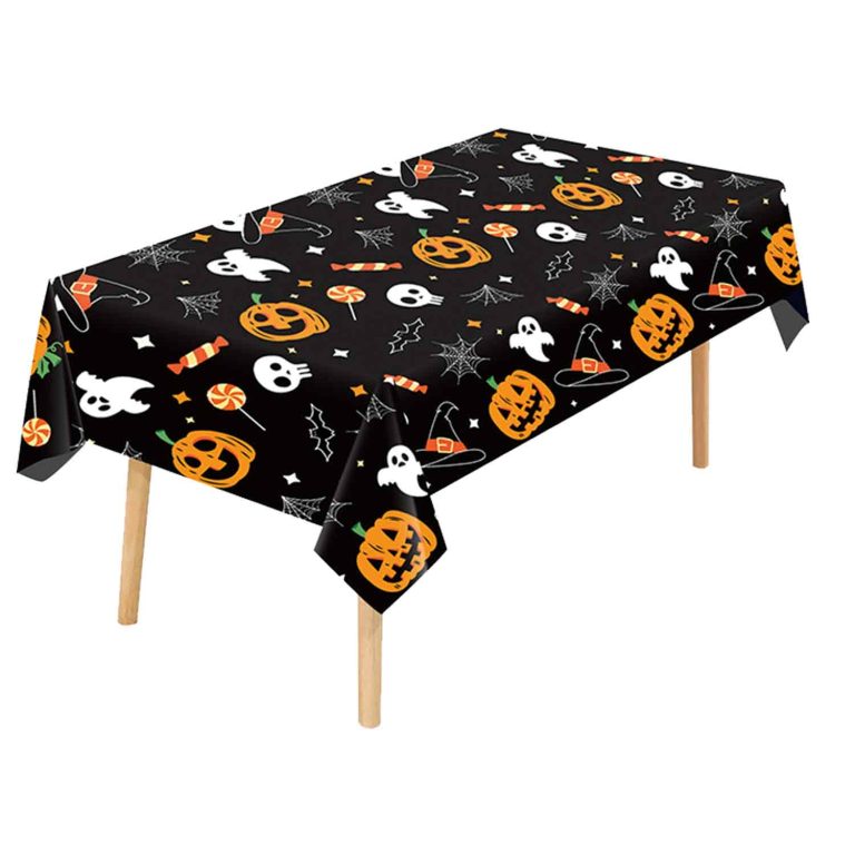 Halloween Pumpkin Ghost Plastic Tablecloth
