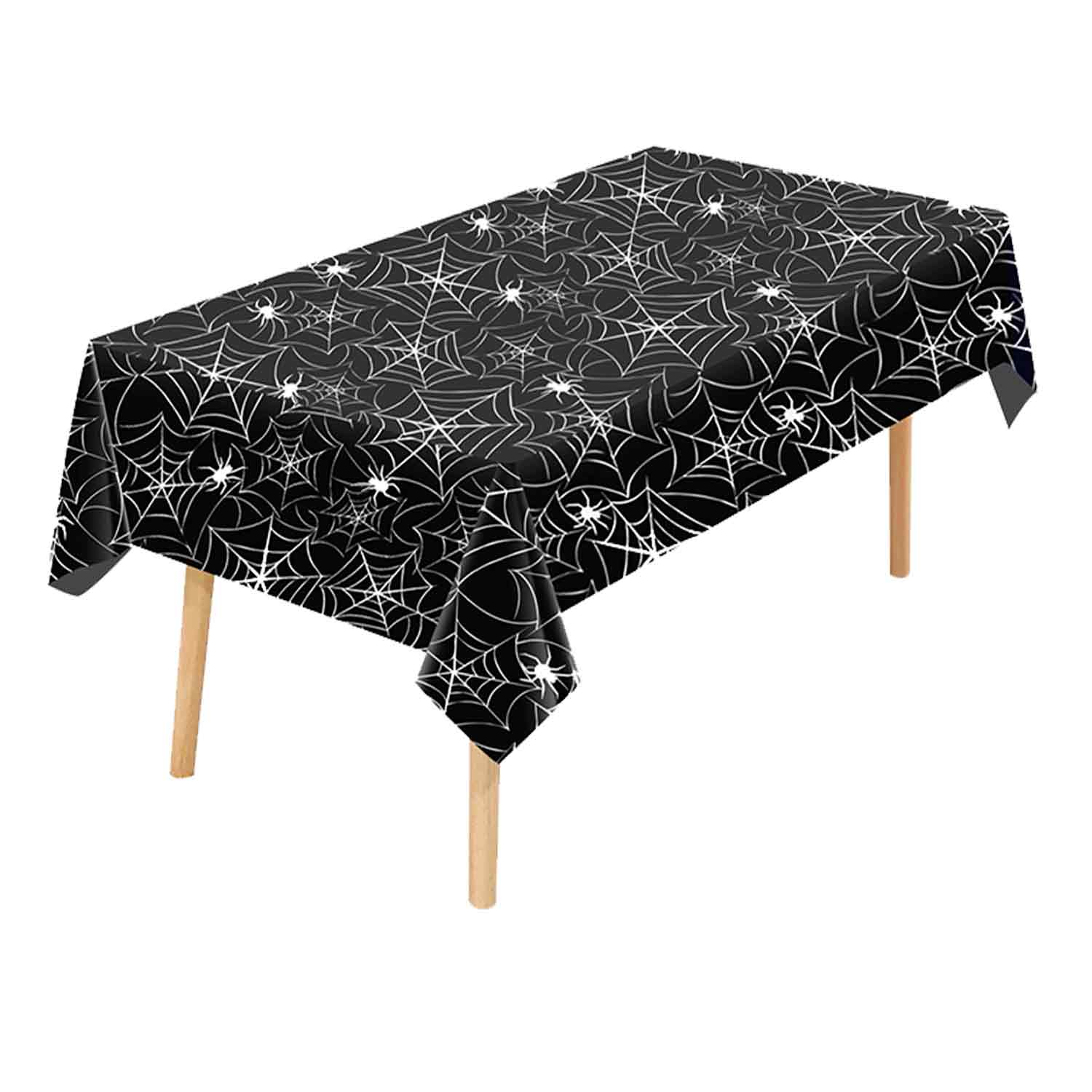 Wholesale Halloween black spider web plastic tablecloth Manufacturer