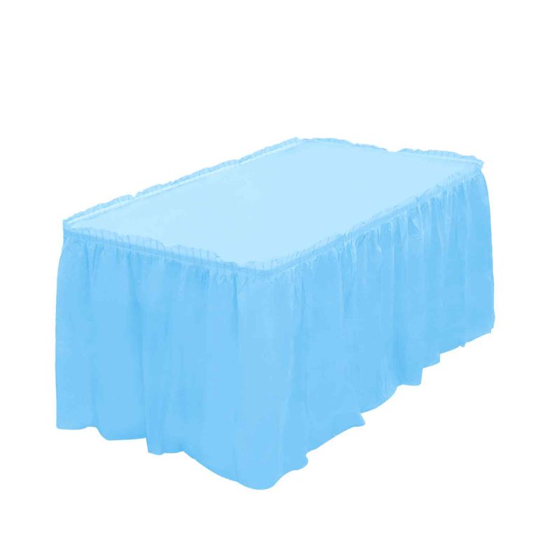 Light Blue plastic Table Skirt