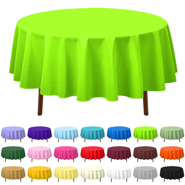 Lime green round plastic tablecloth