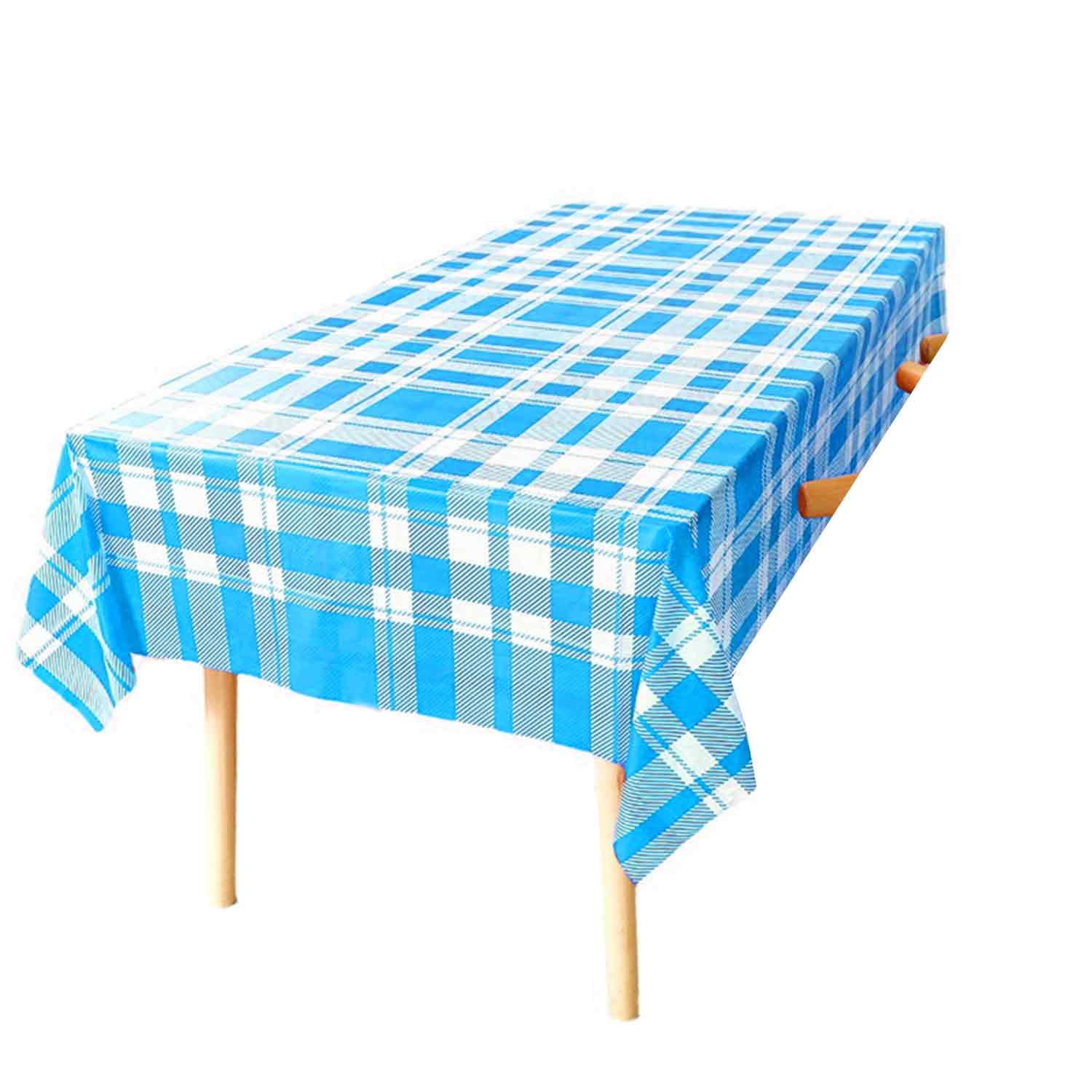 Wholesale New blue checkered plastic tablecloth Manufacturer
