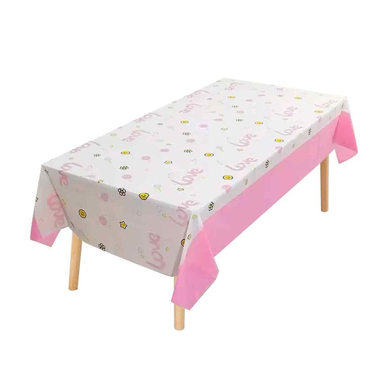 Pink Valentine's Day Love plastic tablecloth