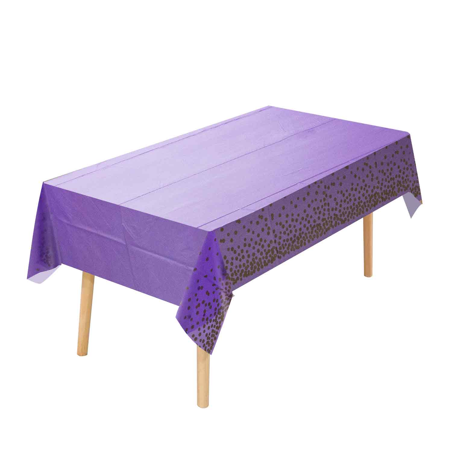 Wholesale Purple & gold dot plastic tablecloth Manufacturer