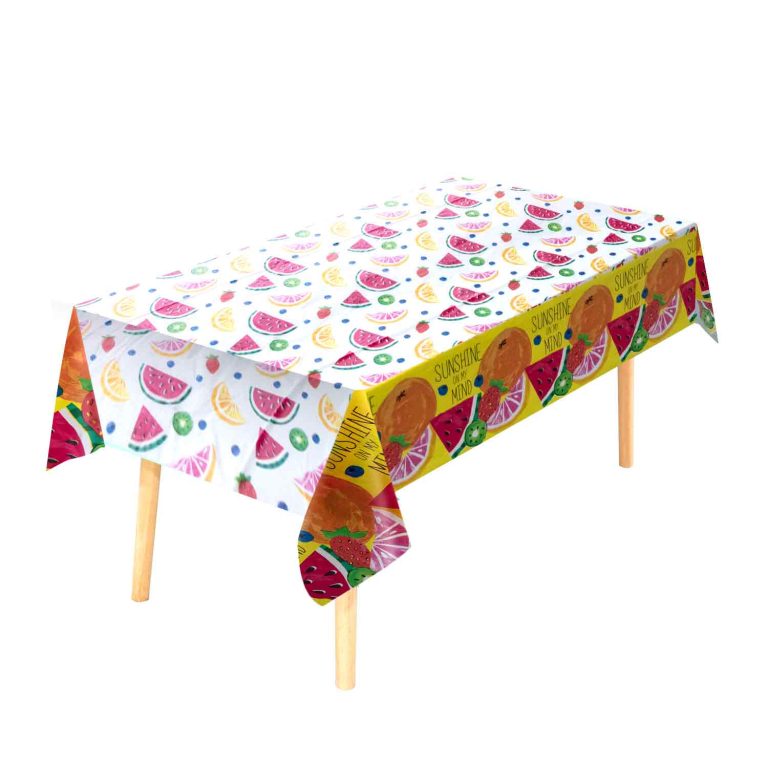 White fruit plastic tablecloth