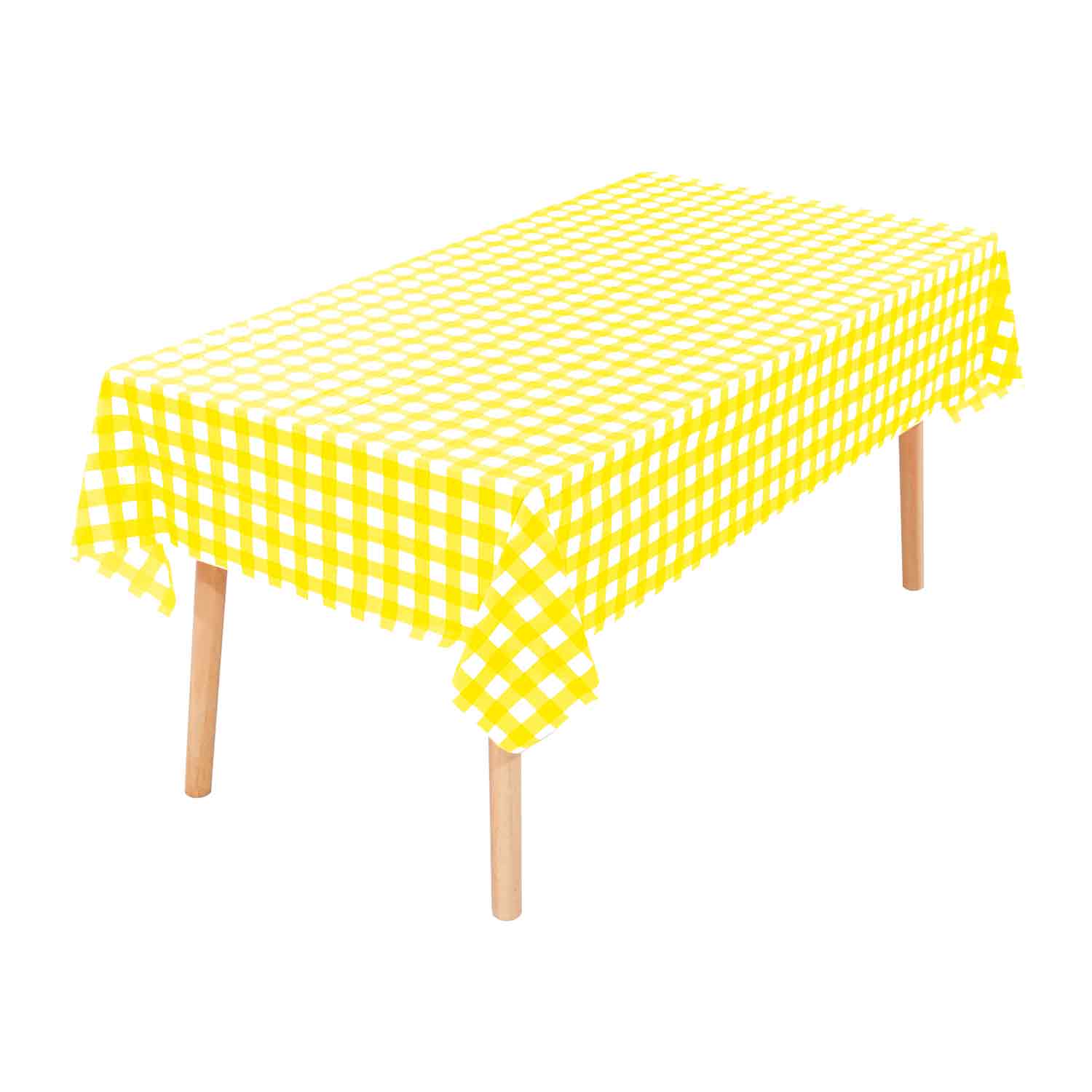 Wholesale Yellow checkered plastic tablecloth Manufacturer