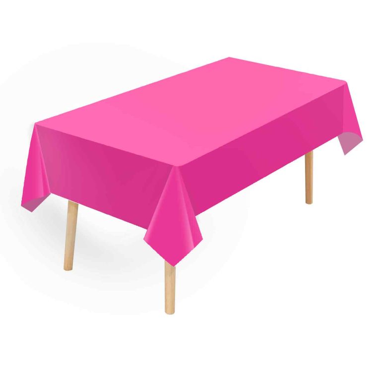fuchsia plastic tablecloth
