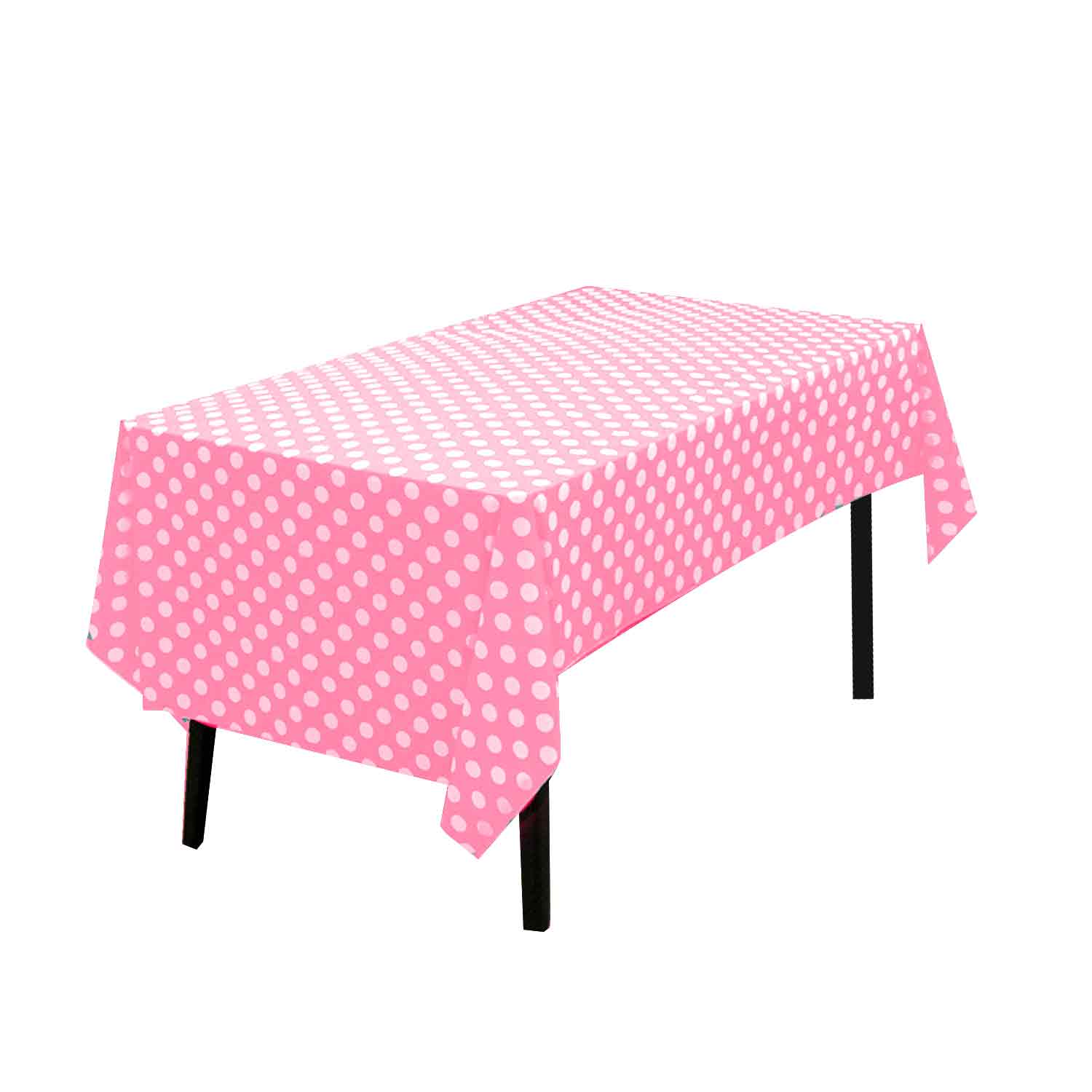 Wholesale fuchsia & white round dot plastic tablecloth Manufacturer