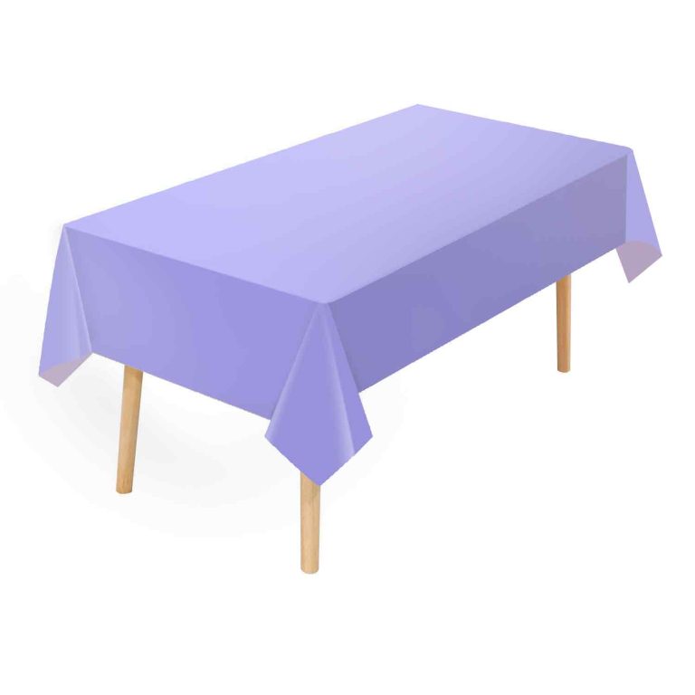 Purple plastic tablecloth