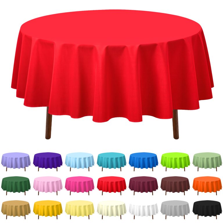 Red round plastic tablecloth