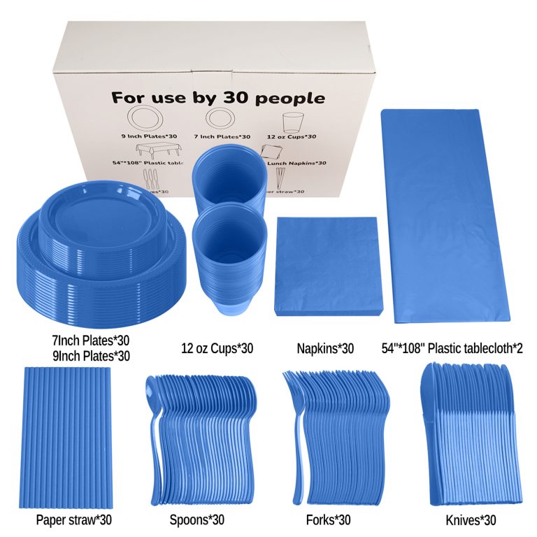 Blue party tableware set