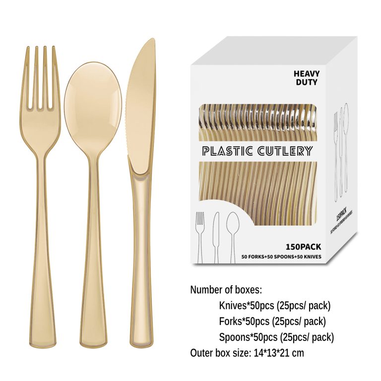 Coffee Clear Plastic Party Cutlery Set