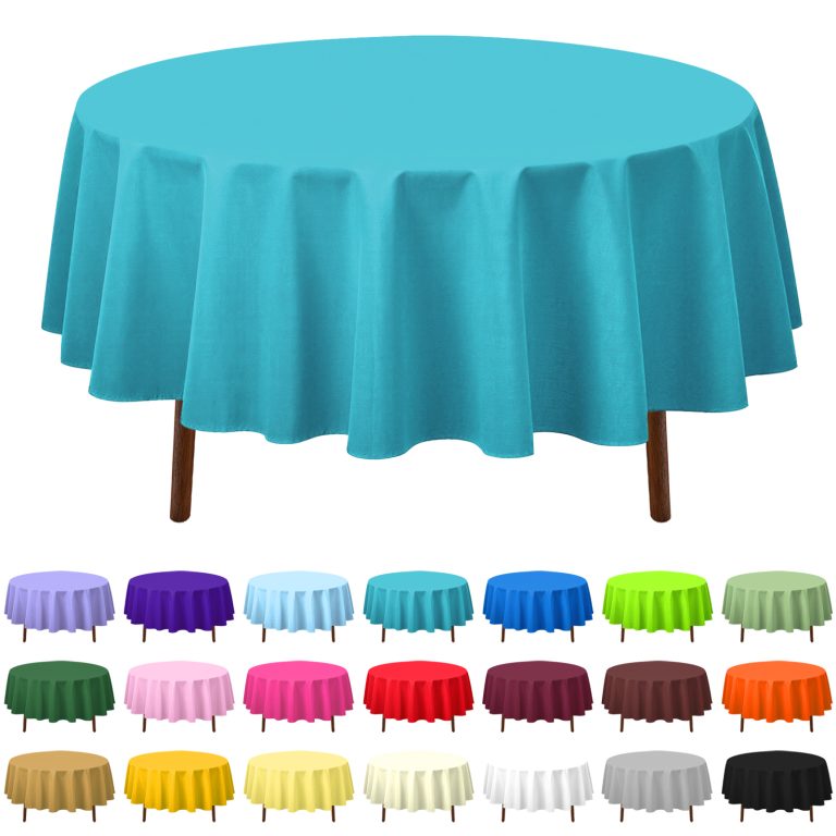 Turquoose round plkastic tablecloth