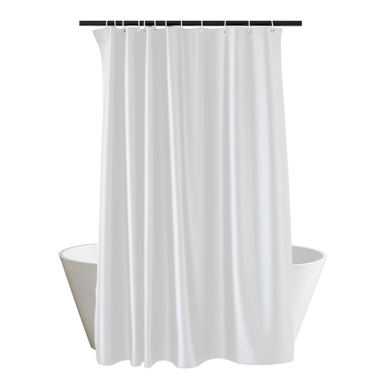 White Plastic Shower Curtain