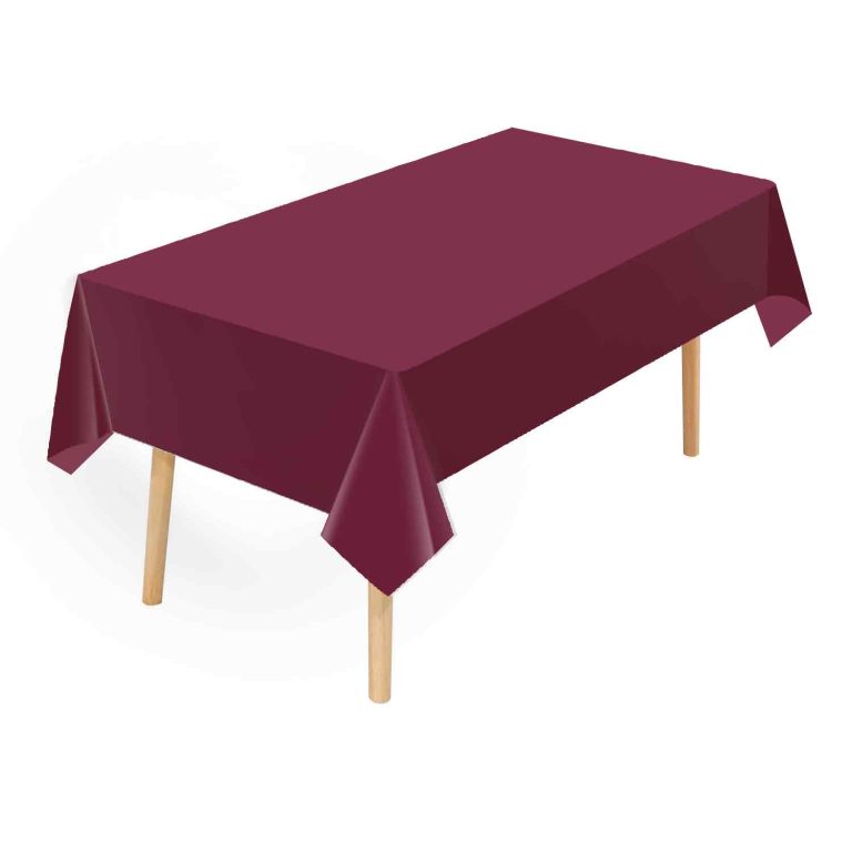 Wine red plastic tablecloth