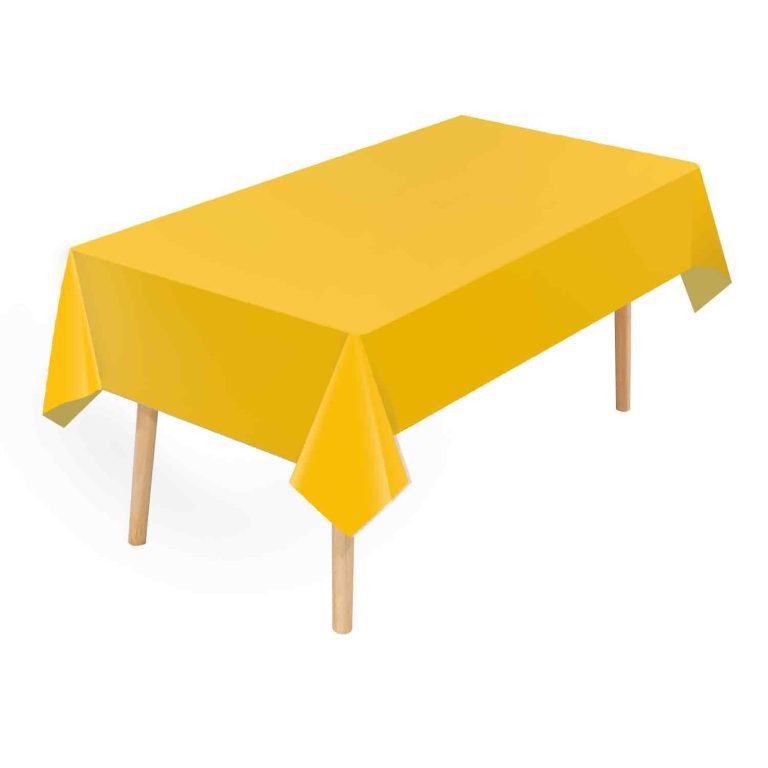 Yellow plastic tablecloth