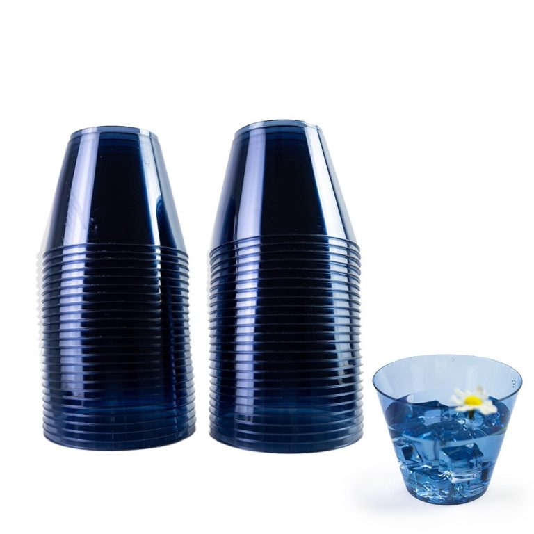 9 oz Blue Clear Plastic Cups Plastic Disposable Cups