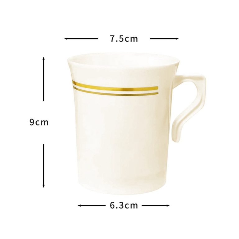 Disposable creamy White Plastic 9 oz