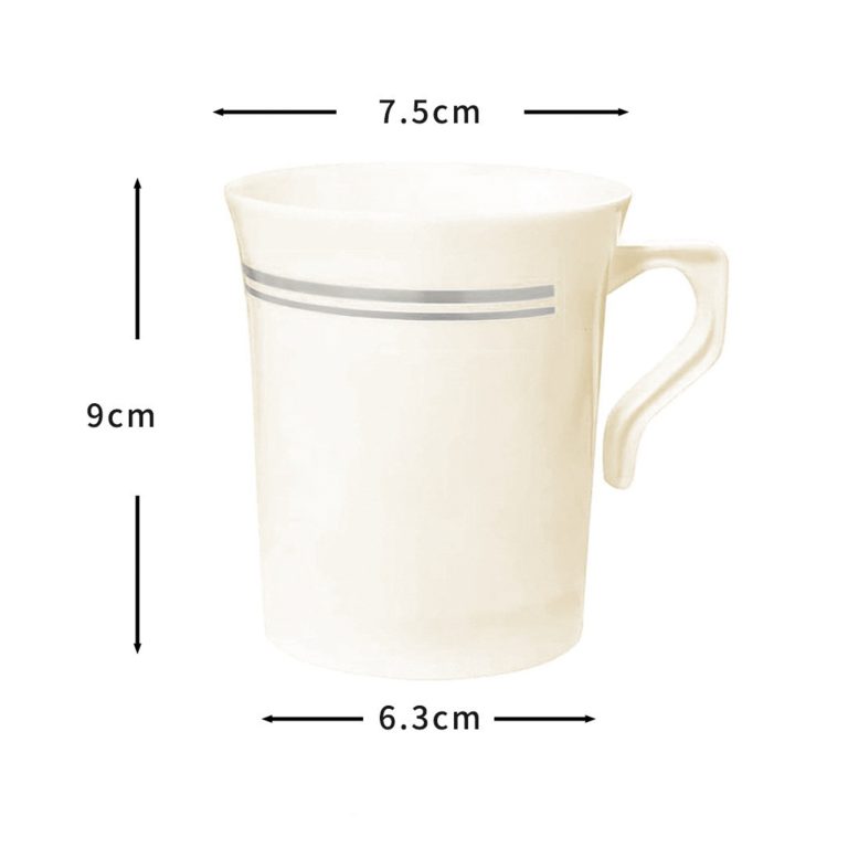 Disposable creamy White Plastic 9 oz