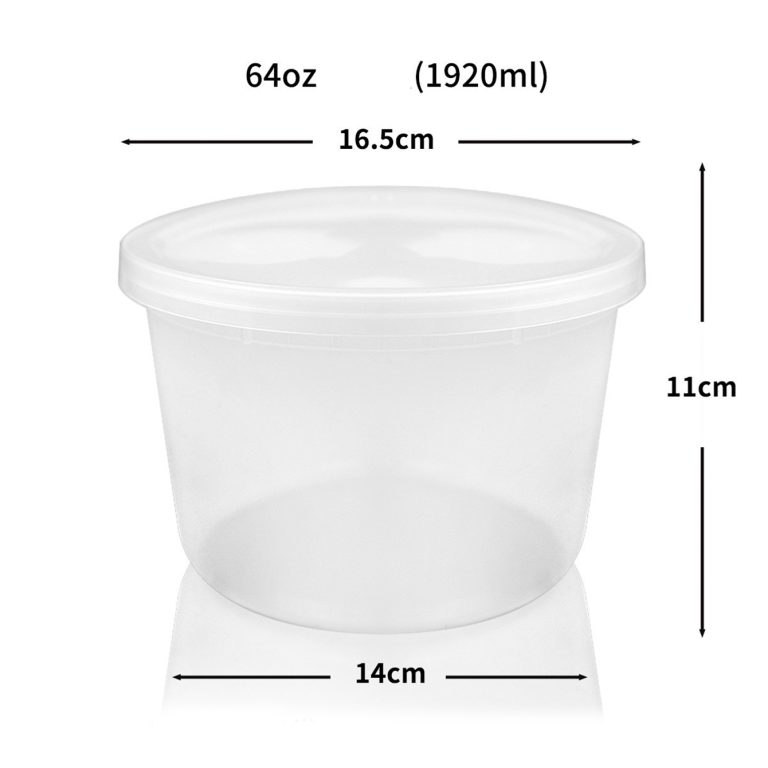 64oz Plastic Deli Containers with Lids
