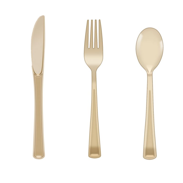 Coffee Clear Plastic knife, fork, and spoon