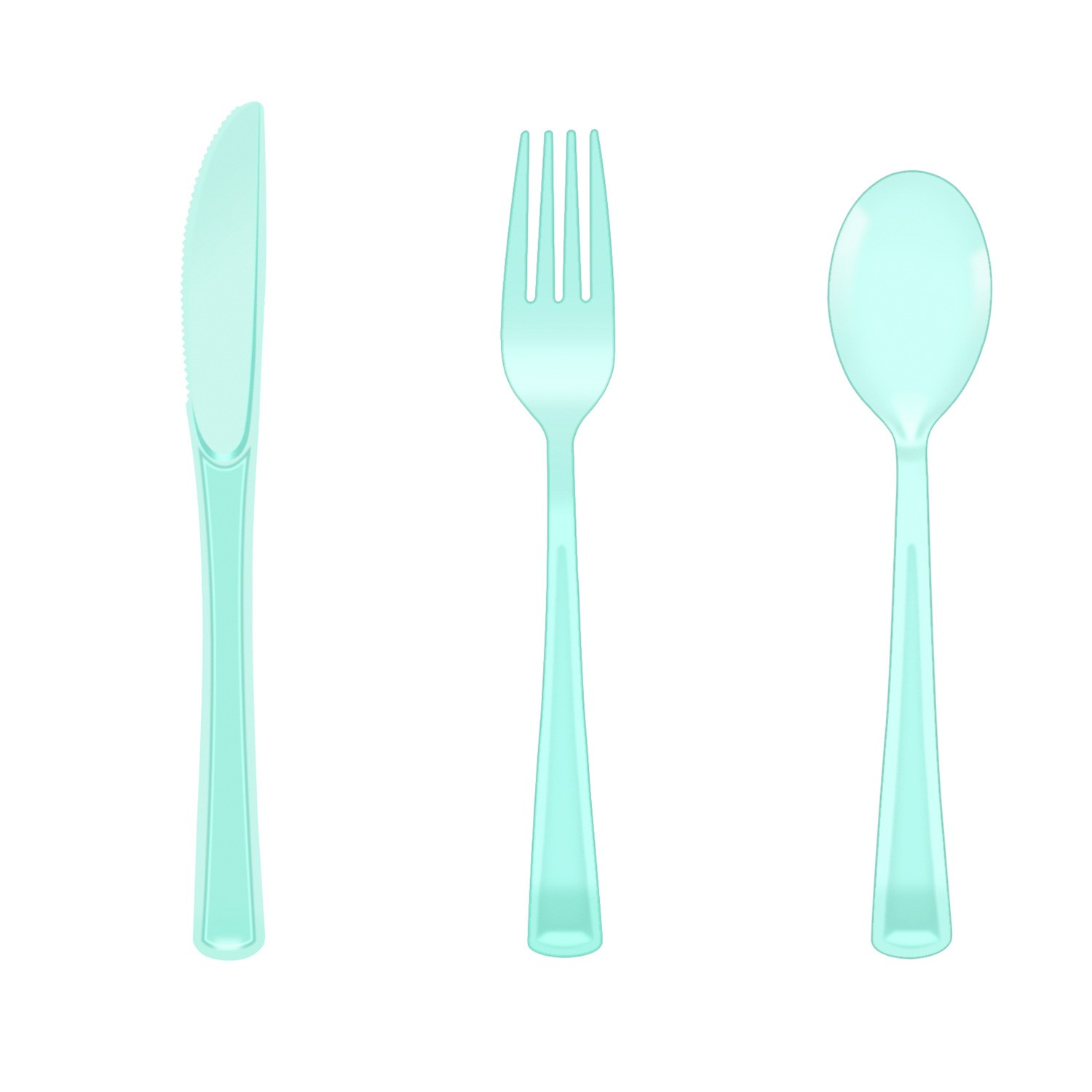 Wholesale Light Blue Clear Plastic knife and fork and spoon Manufacturer