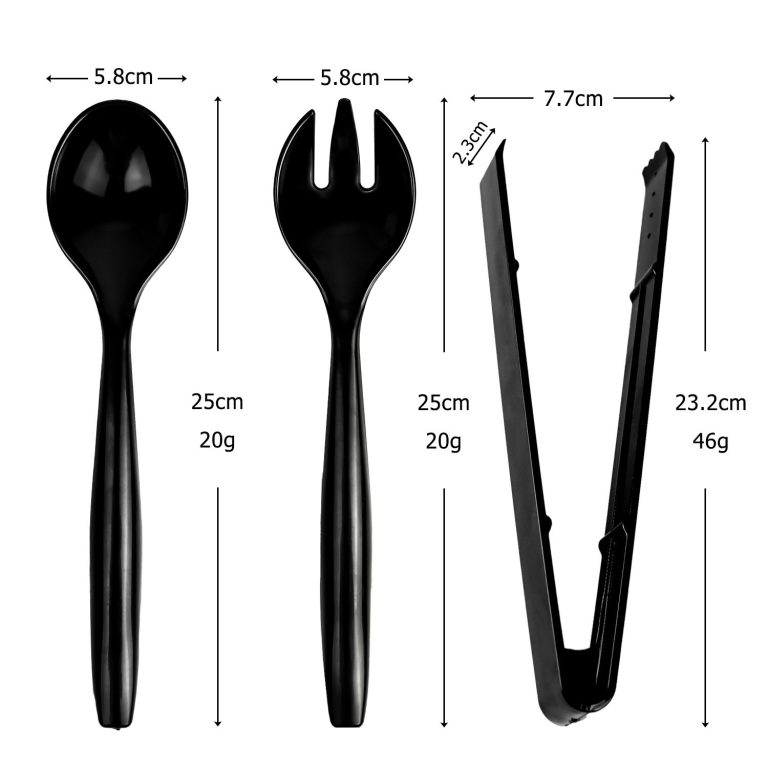 Black Serving Utensils Set