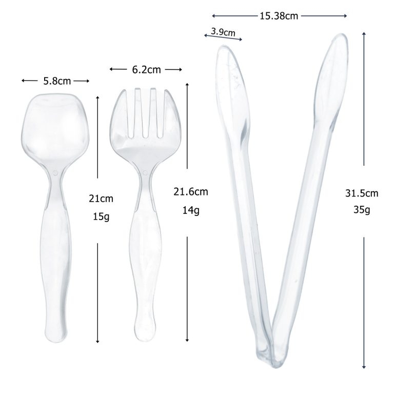 Clear Plastic Serving Utensils Set