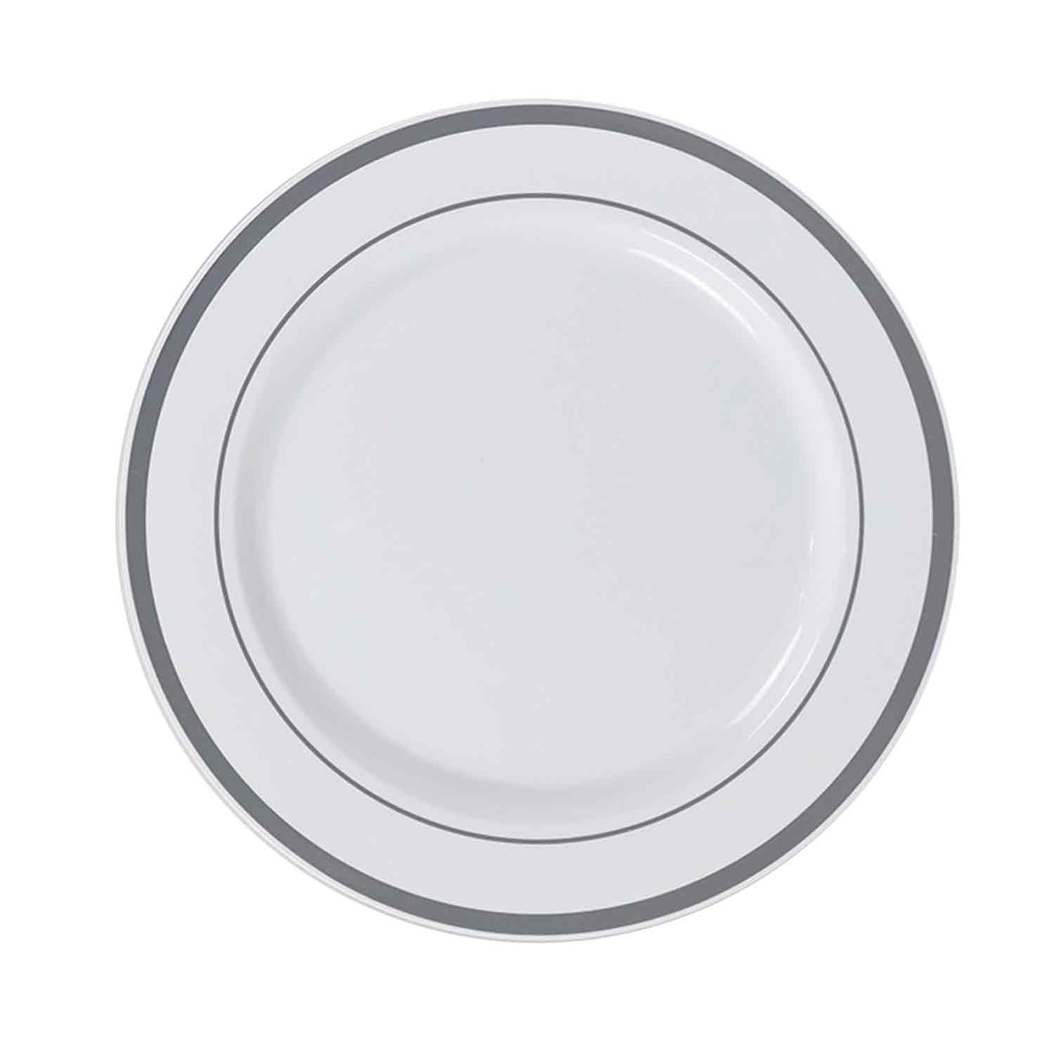 Wholesale Silver Plastic Plates Disposable, White and Silver Plastic Plates Manufacturer